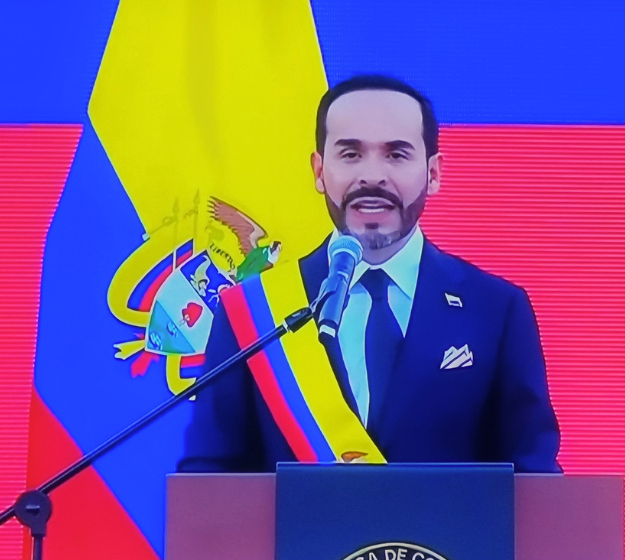 Abelardo De La Espriella durante su primer discurso como presidente de Colombia