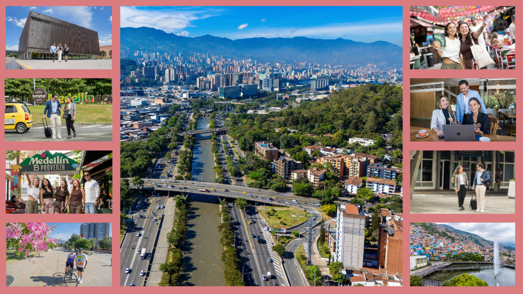Montaje de Medellín con experiencias turísticas, eventos y negocios promovidos por el Bureau