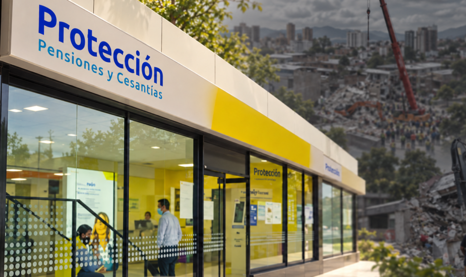 Sede de Protección y labores de remoción de escombros tras el terremoto en Colombia