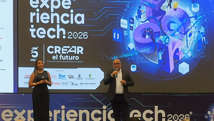 Andrés Arias interviene en Experiencia Tech 2026, evento que celebra los 15 años del Clúster Negocios Digitales de Antioquia.