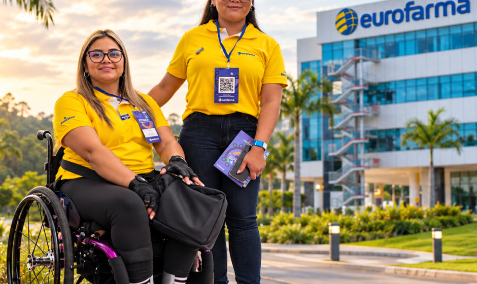 Colaboradoras de Eurofarma durante una actividad de EuroJuntos, programa de inclusión laboral para personas con discapacidad